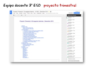 Grup baseEquipo docente 3º ESO proyecto trimestral
 