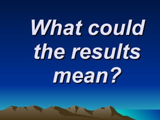 What could the results mean? 