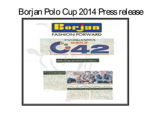 Borjan Polo Cup 2014 Press release

 