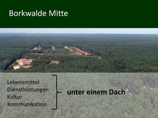 Borkwalde Mitte




Lebensmittel
Dienstleistungen   unter einem Dach
Kultur
Kommunikation
 