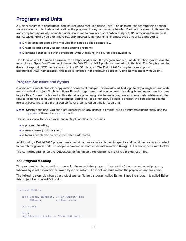 delphi programming