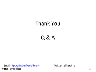 Thank You 
Q & A 
35 
Email - hpurasinghe@gmail.com Twitter - @harshap 
Twitter - @harshap 
