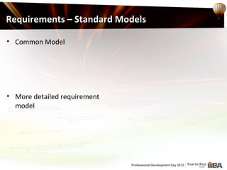 Requirements – Standard Models

• Common Model




• More detailed requirement
  model
 