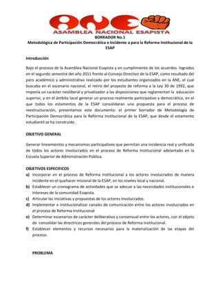Borrador 1 metodología participativa restructuracion consolidado ANE estutiantes esap (1)