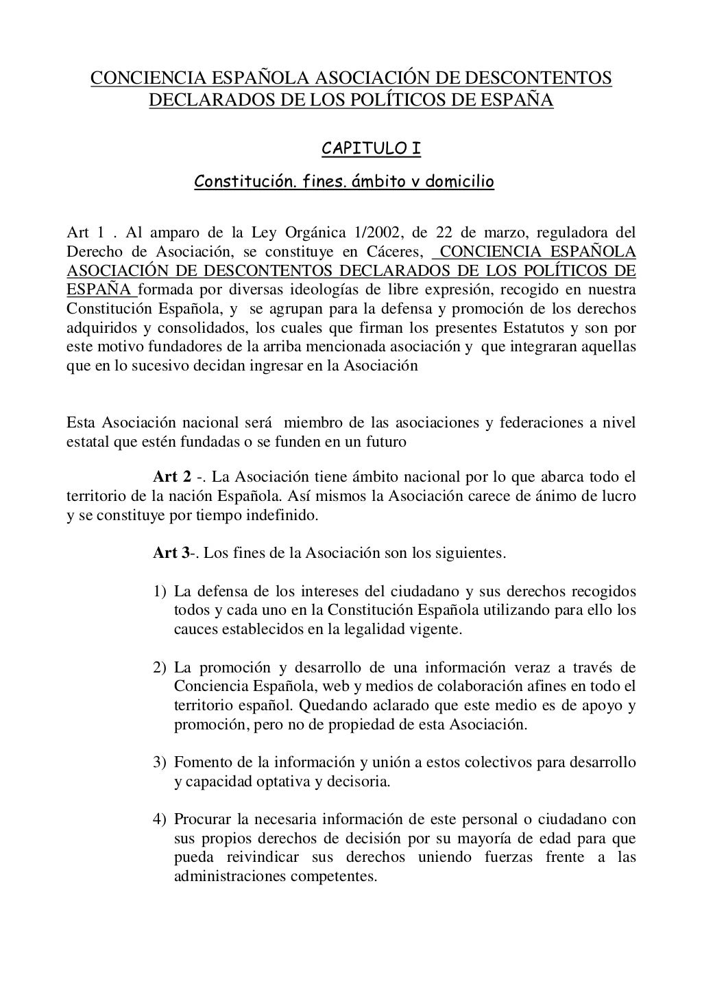 Estatutos de la Asociación