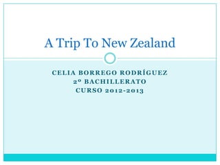 CELIA BORREGO RODRÍGUEZ
2º BACHILLERATO
CURSO 2012-2013
A Trip To New Zealand
 