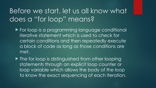 FOR LOOP TOPIC(syntax, flow diagram and examples).pptx