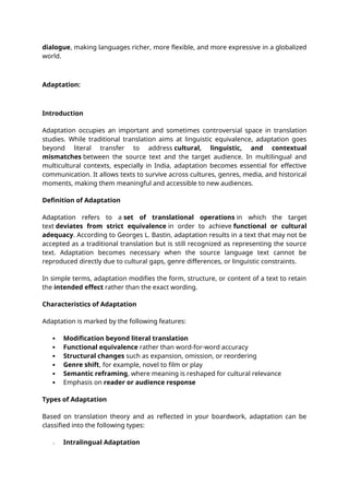 Translation 4 | Unit 3-4 |Borrowing, Adaptation and Tools of ...