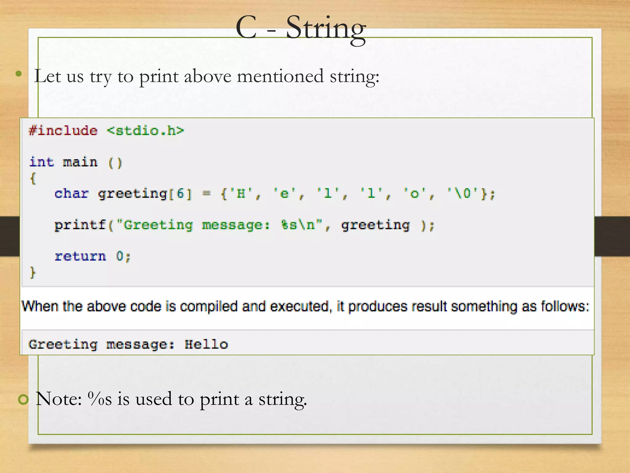 C - String ppt | PPT