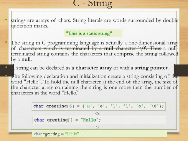 C - String ppt | PPT