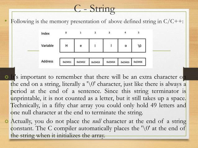 C - String ppt | PPT