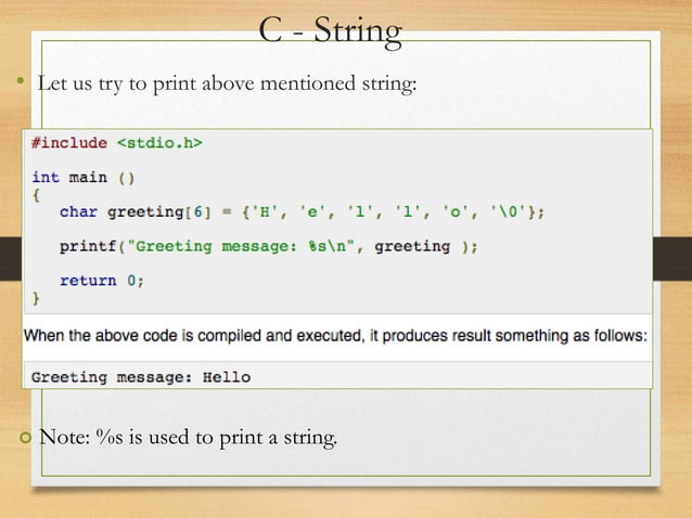 C - String ppt | PPT