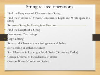 C - String ppt | PPT