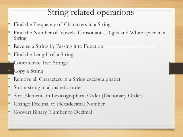 C - String ppt | PPT