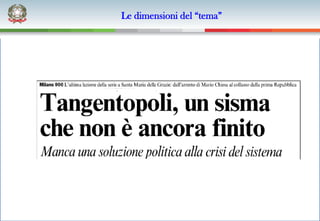 Le dimensioni del “tema”
 