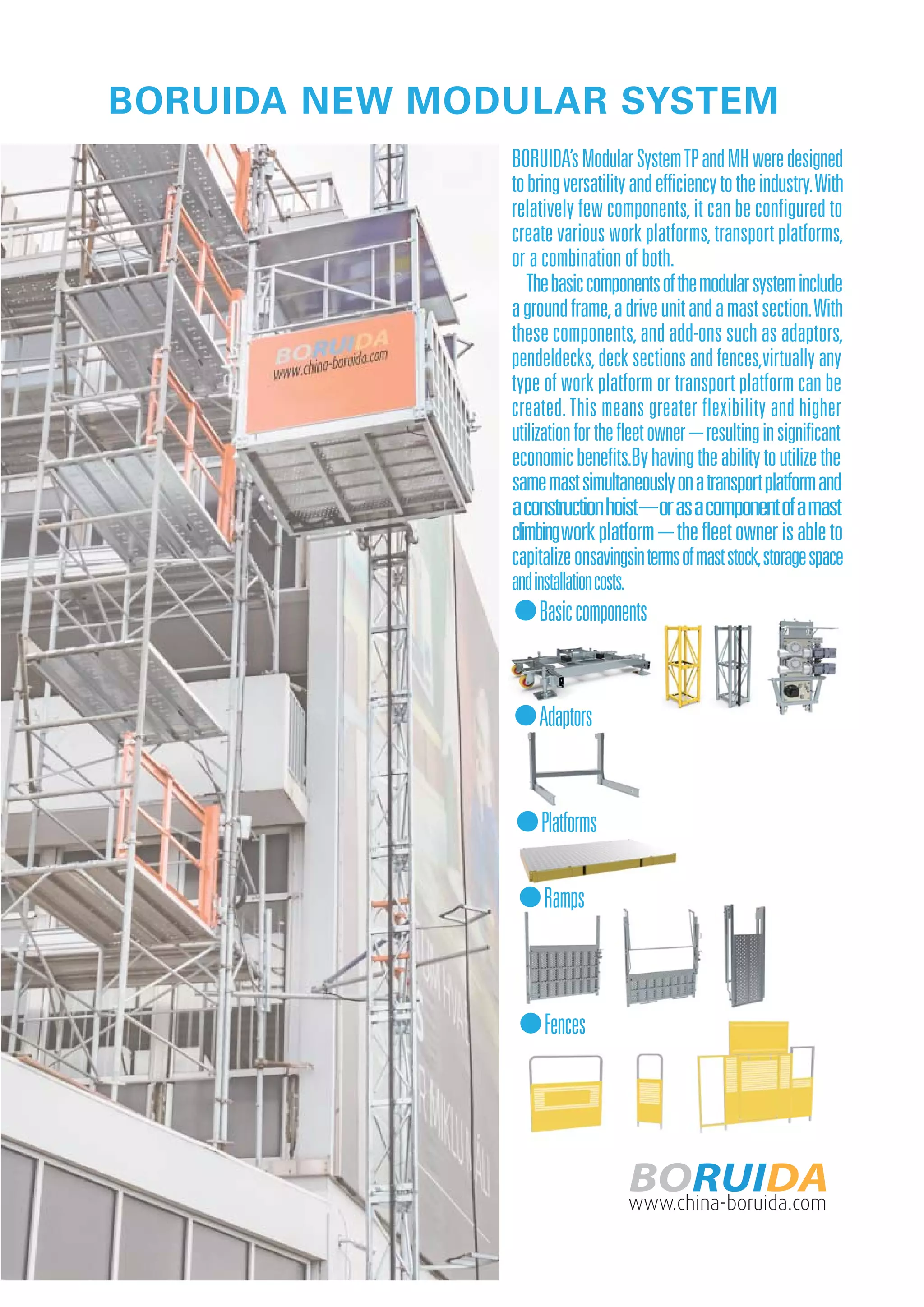 Boruida transport platforms and material hoists | PDF