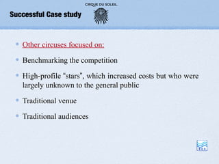 Successful Case study


   Other circuses focused on:

   Benchmarking the competition

   High-profile “stars”, which inc...