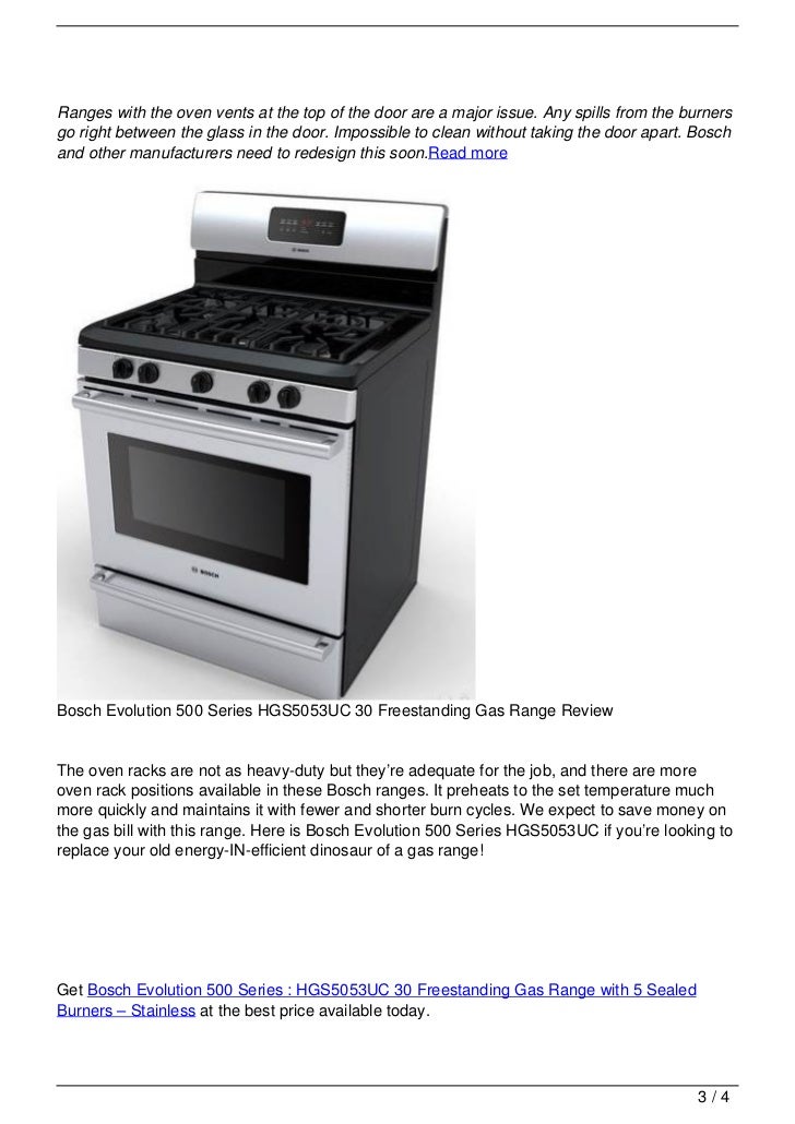 Bosch Evolution 500 Series HGS5053UC 30 Freestanding Gas Range Review