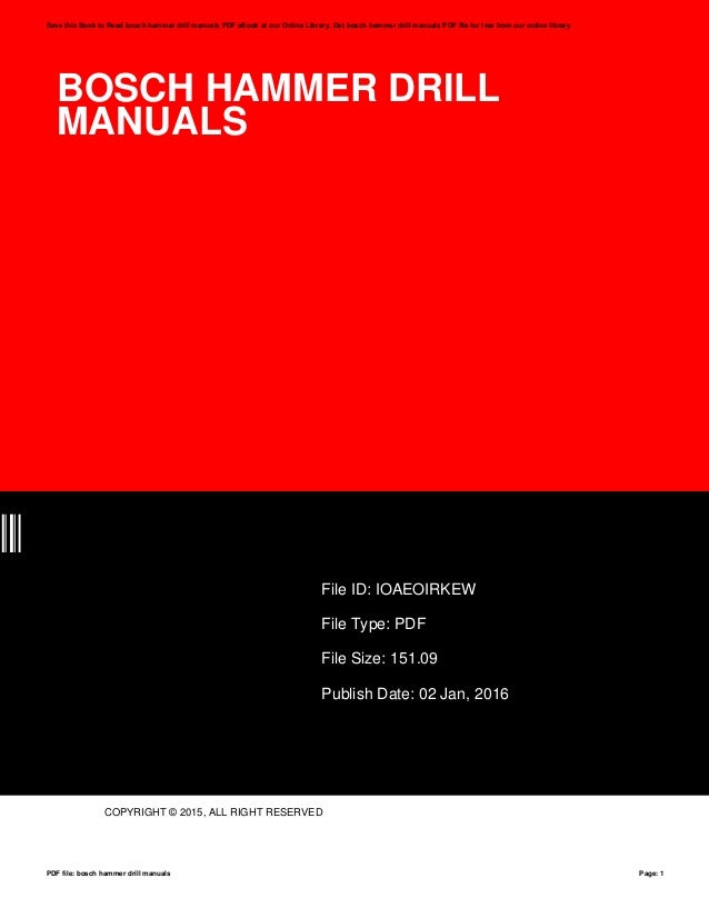 Bosch hammerdrillmanuals