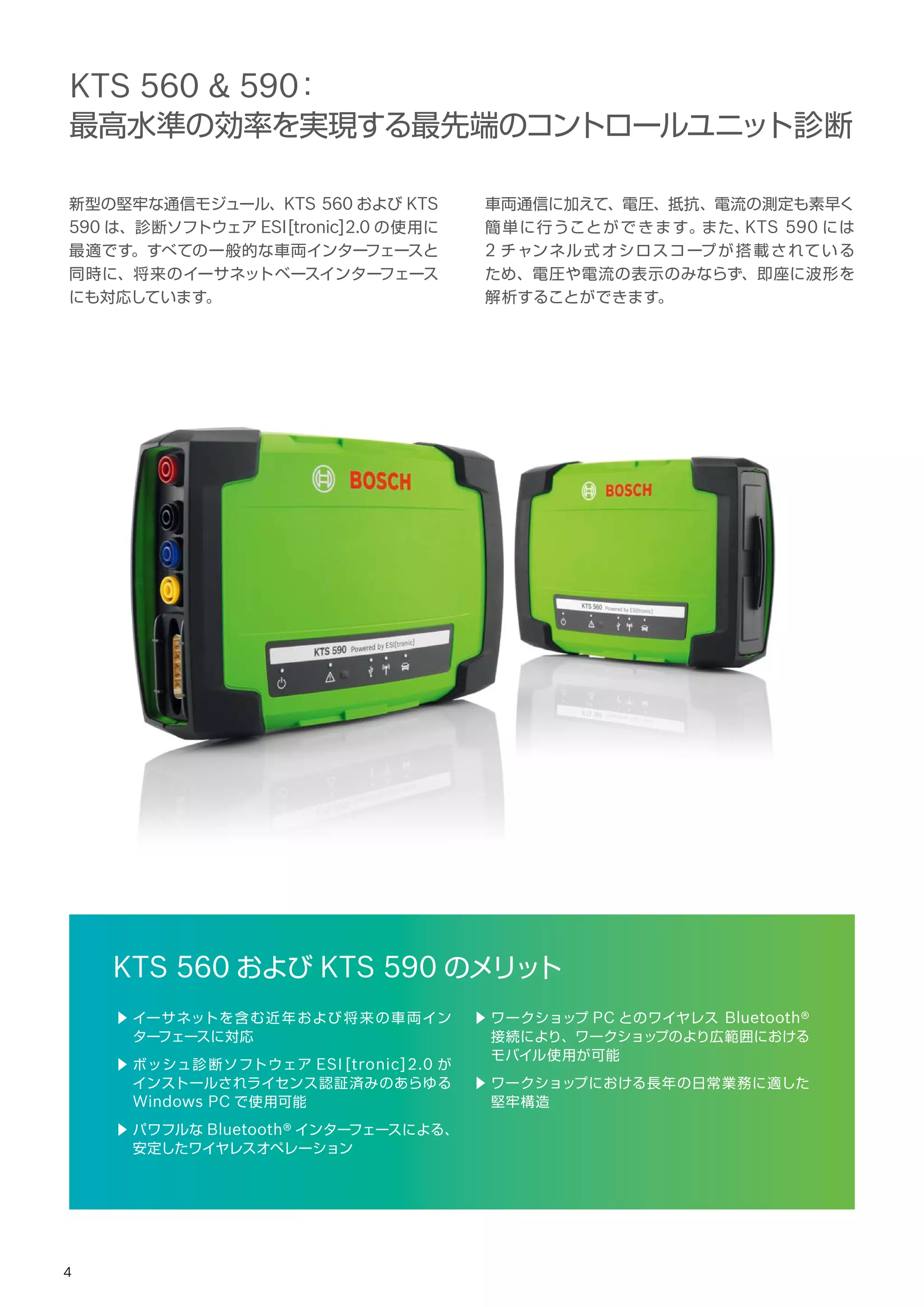 KTS560 / 590（KTS 5a Series）ボッシュ スキャンツール マニュアル | PDF