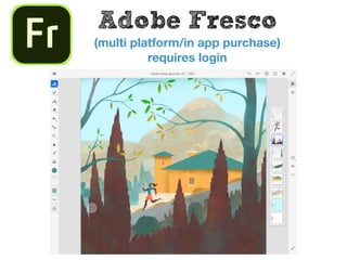 Adobe Fresco
(multi platform/in app purchase)
requires login
 