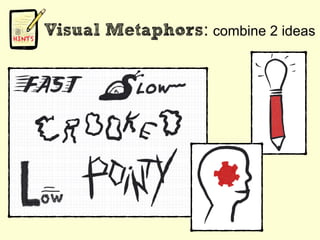 Visual Metaphors: combine 2 ideas
 