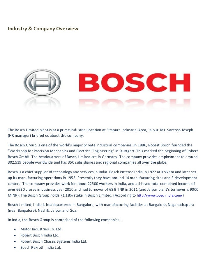 Bosch Visit