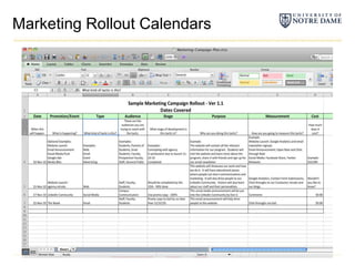 Marketing Rollout Calendars
