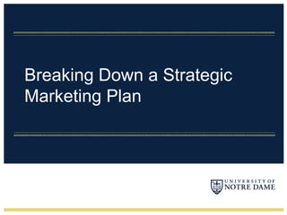 Breaking Down a Strategic Marketing Plan