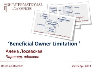 ‘Beneficial Owner Limitation ’ Алена Лосевская Партнер, адвокат Bosco-Conference Октябрь 2011 