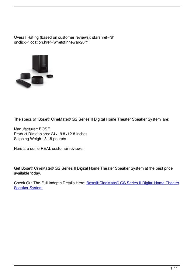 bose cinemate digital home theater speaker system remote