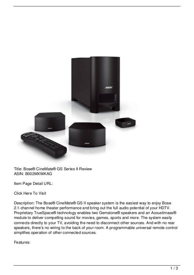 bose cinemate series ii digital home theater speaker system