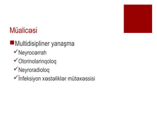 Malic si?
?Multidisipliner yana?ma
?Neyroc rrah?
?Otorinolarinqoloq
?Neyroradioloq
??nfeksiyon x st likl r mt x ssisi? ? ? ? ?
 