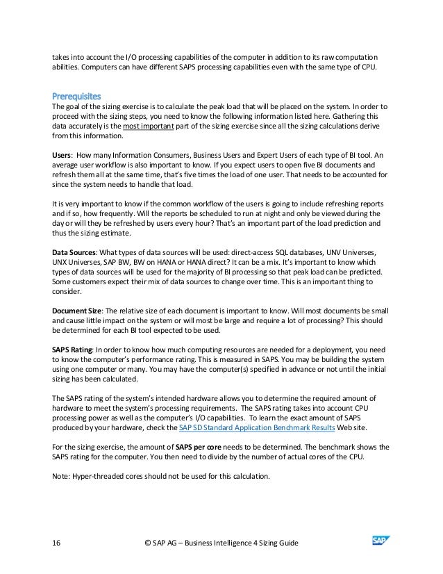 Sap Sizing Tool For Hardware Sizing Guide reviziondating