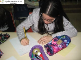 Bosko eguna lehiaketa 2013-14 lanak idazten