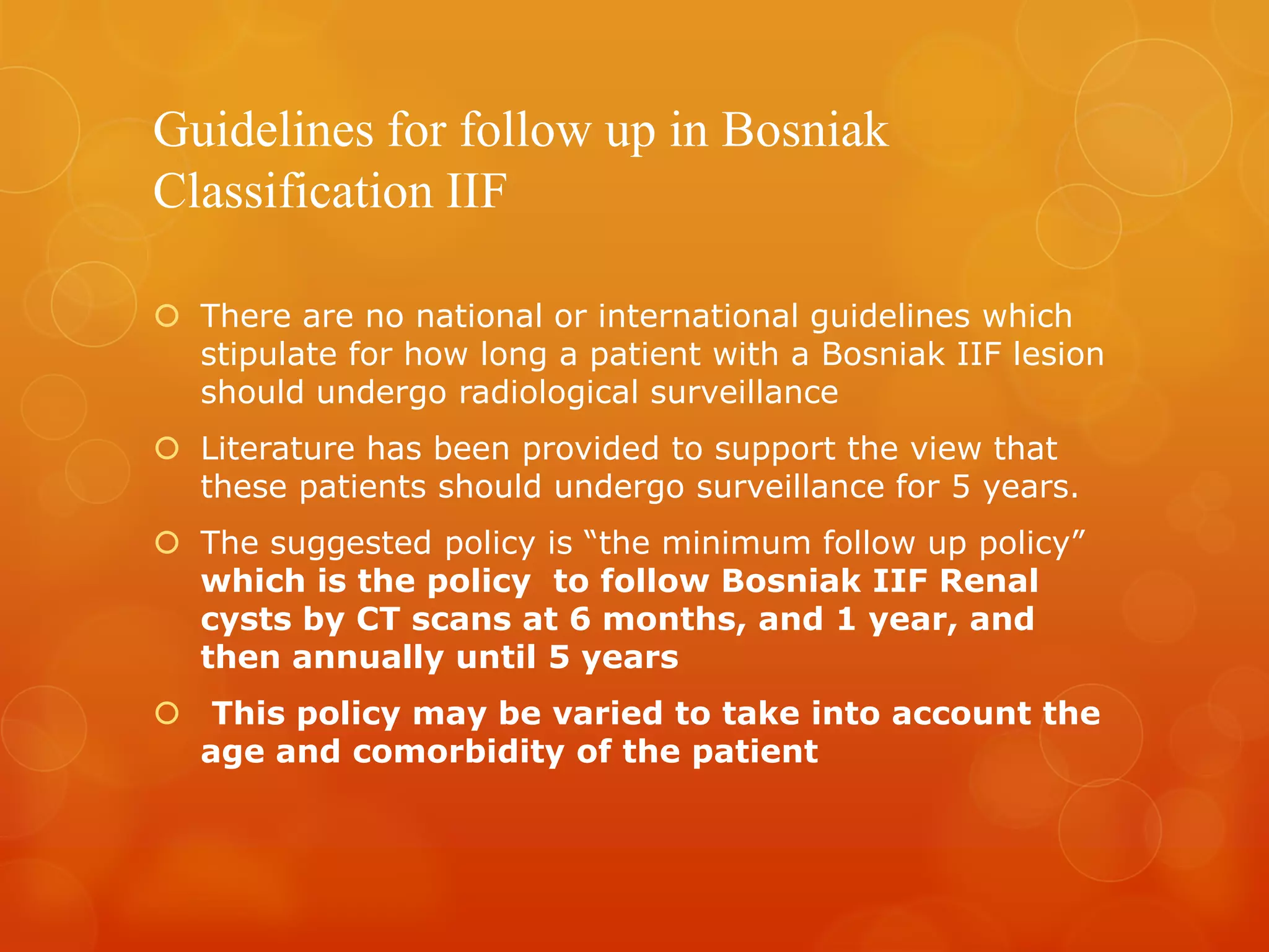 Bosniak Classification & Renal Cystic Disease | PPT