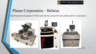 Planar Corporation – Belarus
Chip Preparation Equipment :Prober (provide the contact between probes and IC contact pads. )
Tuesday,
February 28, 2017
29
 