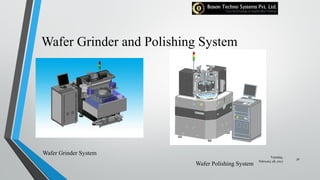 Wafer Grinder and Polishing System
Tuesday,
February 28, 2017
30
Wafer Grinder System
Wafer Polishing System
 