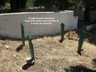Kavağı Anadolu cimetière.
À gauche tombes des hommes et
à droite des femmes.

 