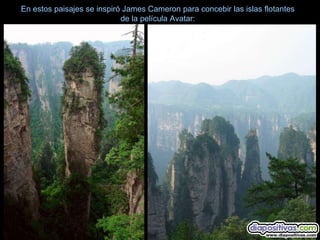 En estos paisajes se inspiró James Cameron para concebir las islas flotantes
                            de la película Avatar:
 