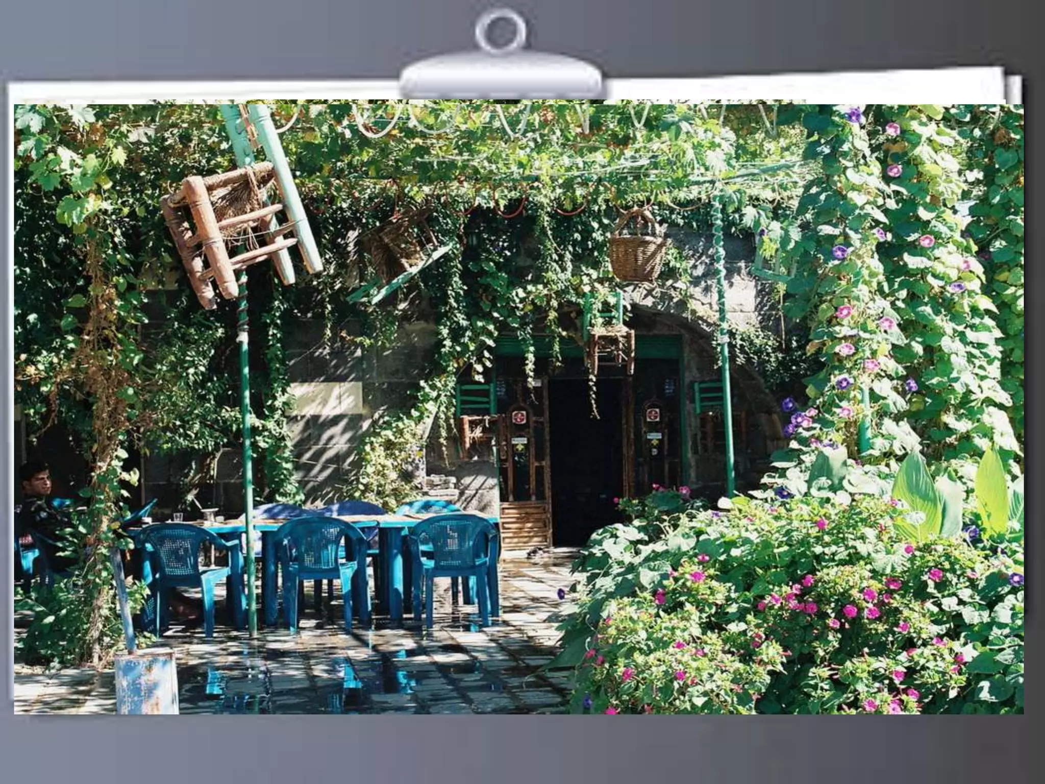 Restaurant de Caracalla 
 Proche de la Citadelle. 
 Caractérisé par ses Jardins des roses. 
 Une tente bédouine, qui vous met dans la fascination de l'Orient. 
 