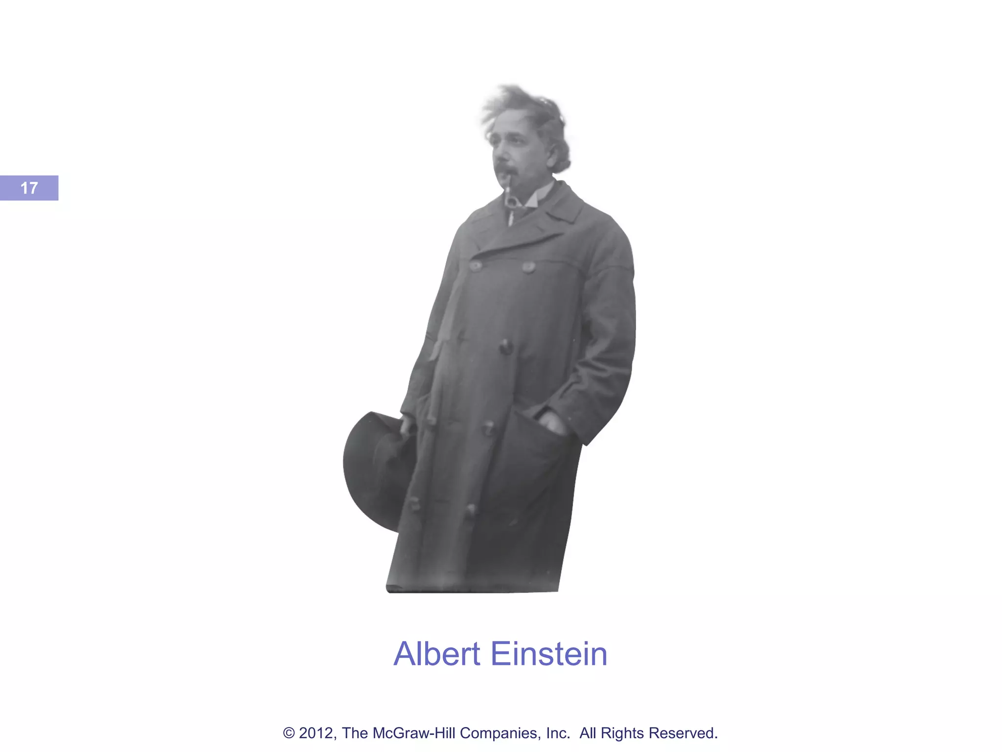 Albert Einstein
17
© 2012, The McGraw-Hill Companies, Inc. All Rights Reserved.
 