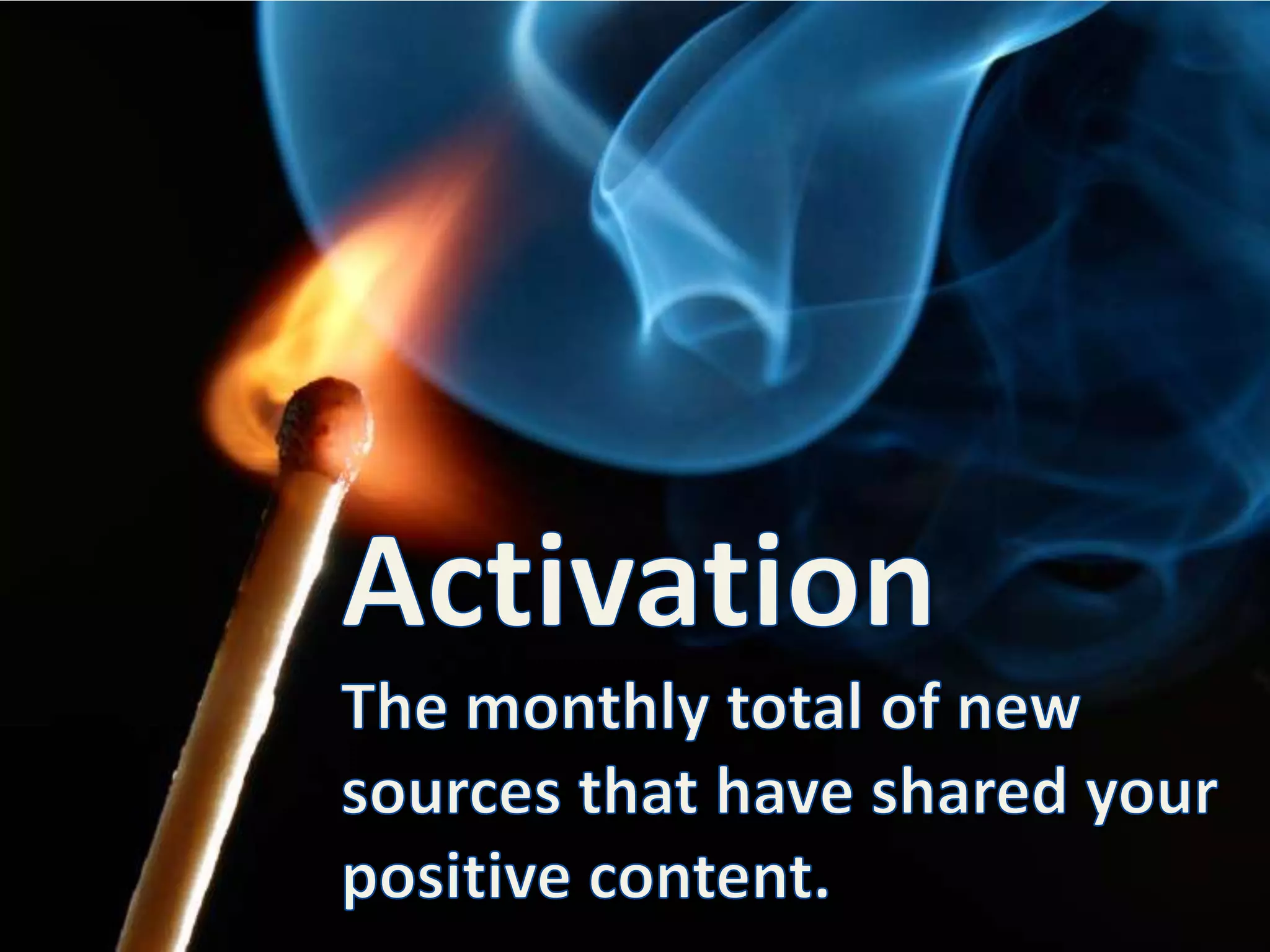 ActivationThe monthly total of new sources that have shared your positive content.