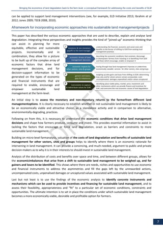 Bossio soils framework bringing the economics of land degradation back to the farm level
