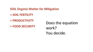 Soil Organic Matter for Climate Change Mitigation: Boon or Bane for Food Security
