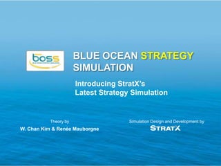 BLUE OCEAN STRATEGY
                       SIMULATION
                       Introducing StratX’s
                       Latest Strategy Simulation


           Theory by                  Simulation Design and Development by
W. Chan Kim & Renée Mauborgne
 