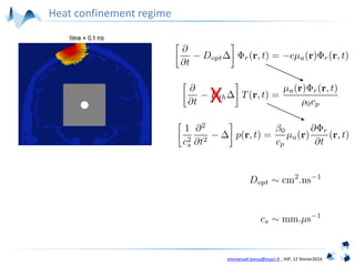 emmanuel.bossy@espci.fr , IHP, 12 février2014
X
Heat confinement regime
 