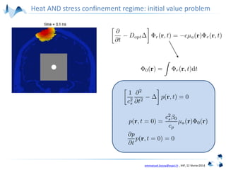 emmanuel.bossy@espci.fr , IHP, 12 février2014
Heat AND stress confinement regime: initial value problem
 