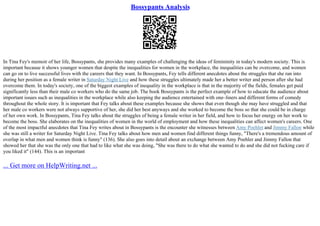 Bossypants Chapter Summary | PPT