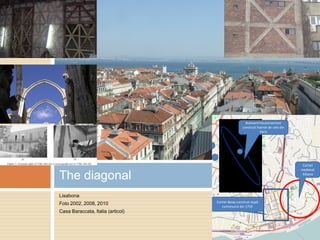 Lisabona
Foto 2002, 2008, 2010
Casa Baraccata, Italia (articol)
The diagonal
Cartier
medieval
Alfama
Cartier Baixa construit după
cutremurul din 1755
Bulevard Haussmannian
construit înainte de cele din
Paris
 
